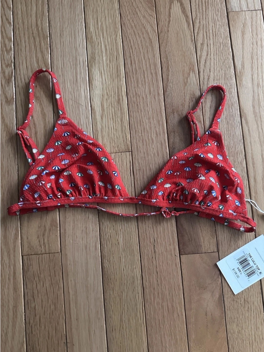 Solid & Striped Free People Lulu Bikini Top Ditsy Umbrella Print Size Large NWT